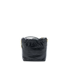 CHANEL 23S MINI 22 BAG WITH PEARL SHINY CALFSKIN BLACK GHW (MICROCHIP)