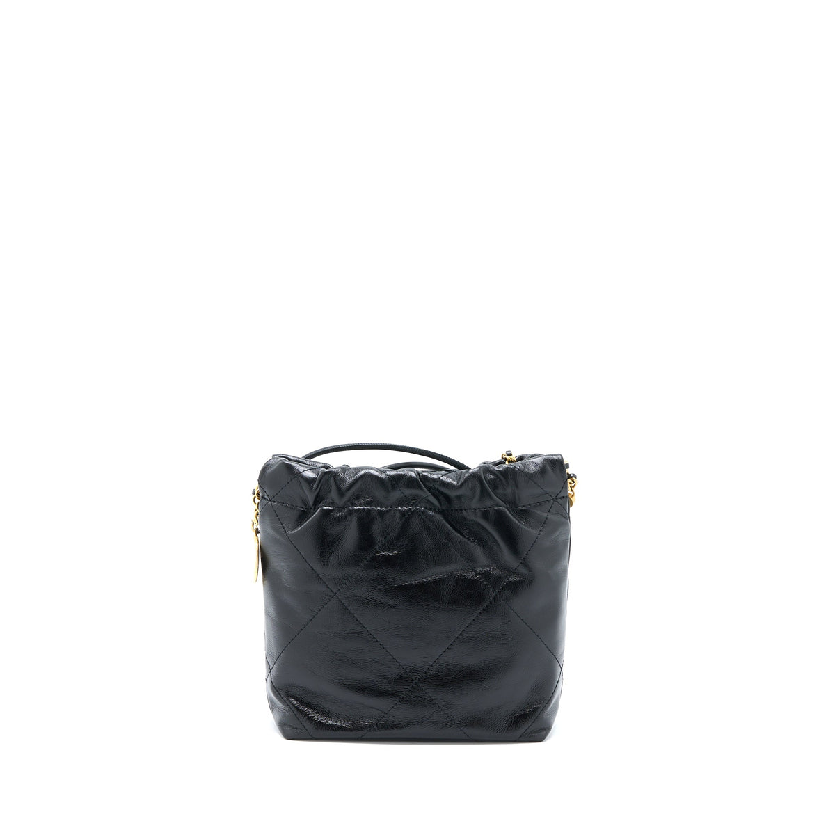 CHANEL 23S MINI 22 BAG WITH PEARL SHINY CALFSKIN BLACK GHW (MICROCHIP)