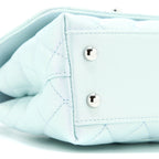 CHANEL MINI COCO HANDLE OMBRE IRIDESCENT CAVIAR LIGHT BLUE MULTICOLOUR HARDWARE (MICROCHIP)