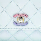 CHANEL MINI COCO HANDLE OMBRE IRIDESCENT CAVIAR LIGHT BLUE MULTICOLOUR HARDWARE (MICROCHIP)