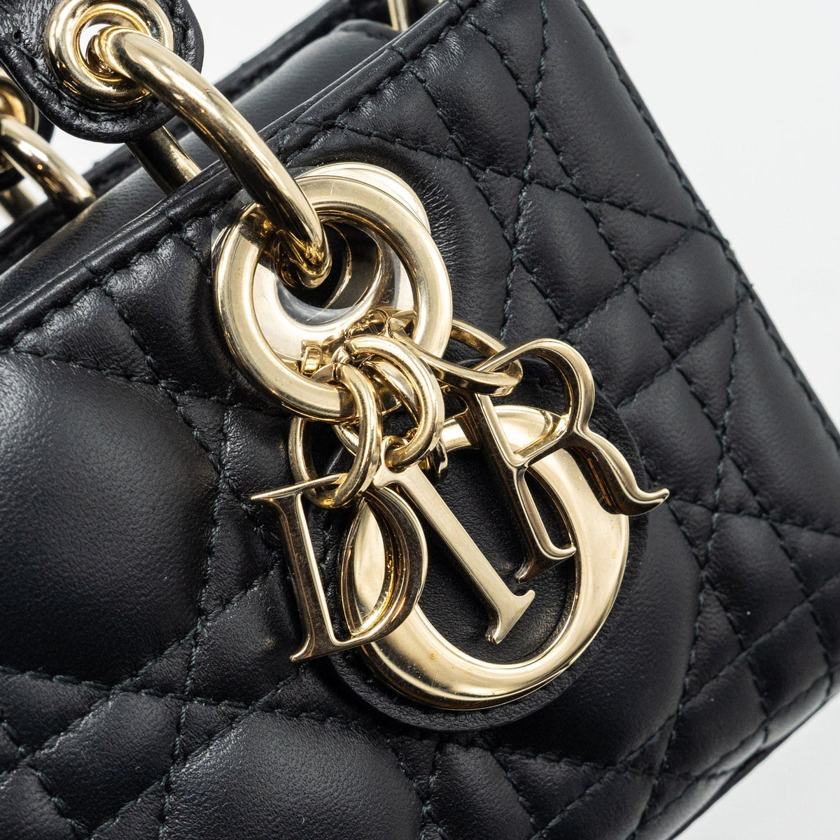 DIOR LADY D-JOY MICRO BAG LAMBSKIN BLACK LGHW