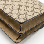 GUCCI DIONYSUS FLAP BAG SUEDE LEATHER / CANVAS BEIGE SHW