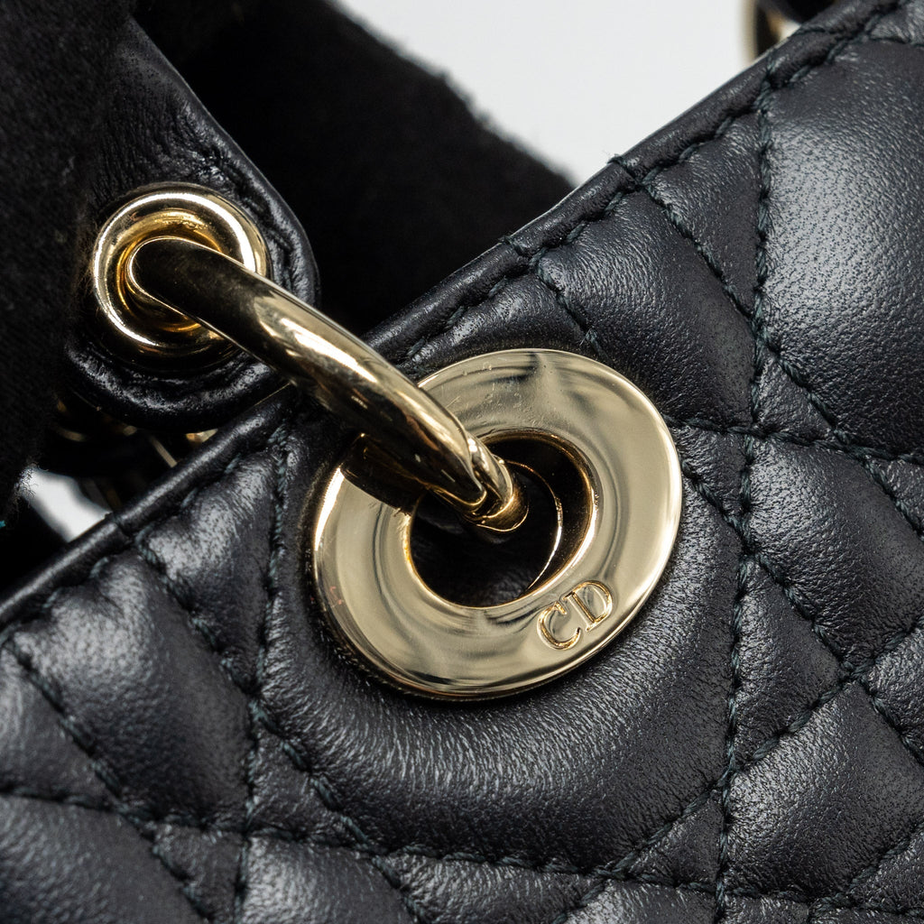DIOR LADY D-JOY MICRO BAG LAMBSKIN BLACK LGHW