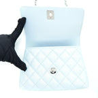 CHANEL MINI COCO HANDLE OMBRE IRIDESCENT CAVIAR LIGHT BLUE MULTICOLOUR HARDWARE (MICROCHIP)
