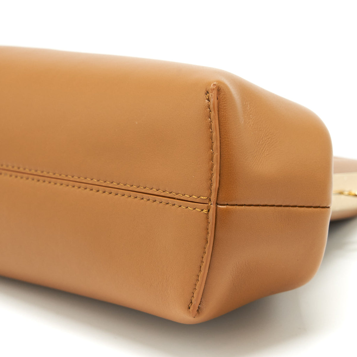 FENDI FIRST SMALL POUCH LAMBSKIN CARAMEL GHW