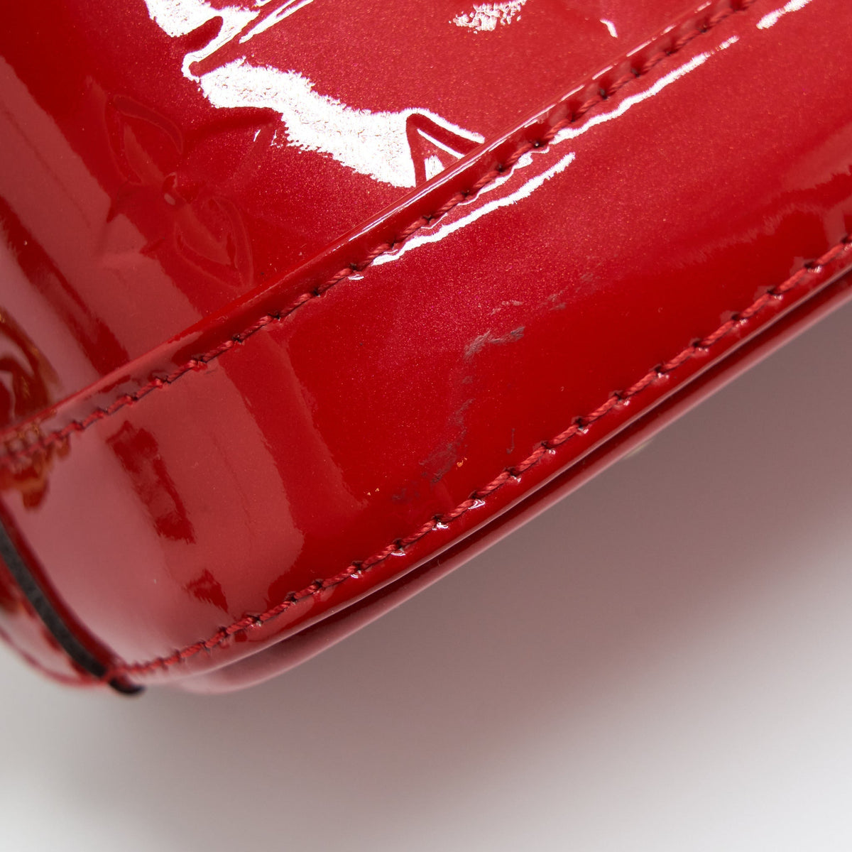 LOUIS VUITTON ALMA BB PATENT RED WITH GHW