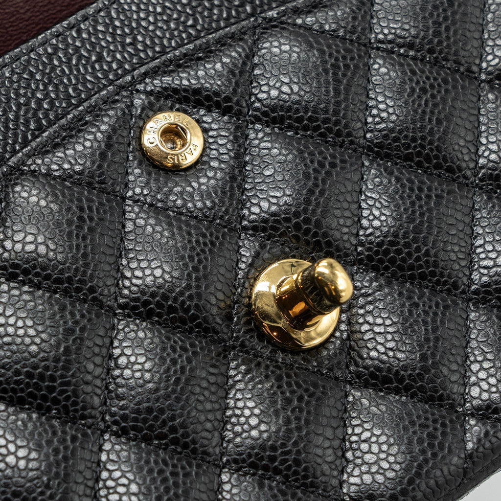 CHANEL SMALL CLASSIC DOUBLE FLAP BAG CAVIAR BLACK GHW(MICROCHIP)