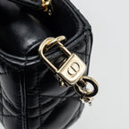 DIOR LADY D-JOY MICRO BAG LAMBSKIN BLACK LGHW