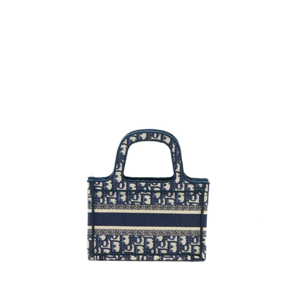 DIOR MINI BOOK TOTE BLUE OBLIQUE EMBROIDERY
