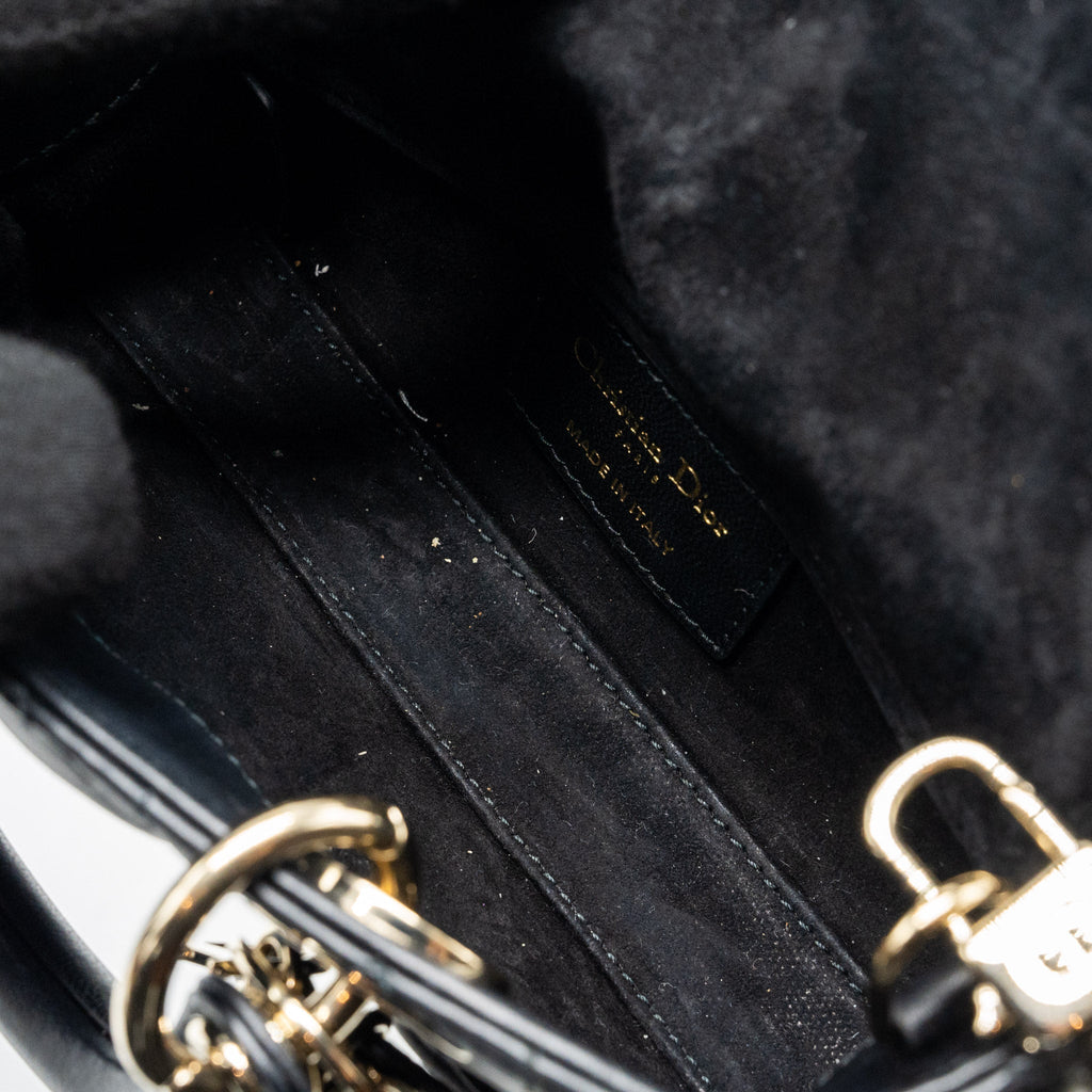 DIOR LADY D-JOY MICRO BAG LAMBSKIN BLACK LGHW