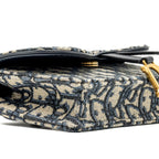 DIOR SADDLE BELT POUCH DIOR OBLIQUE JACQUARD BLUE GHW