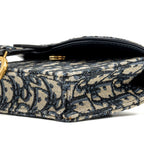 DIOR SADDLE BELT POUCH DIOR OBLIQUE JACQUARD BLUE GHW