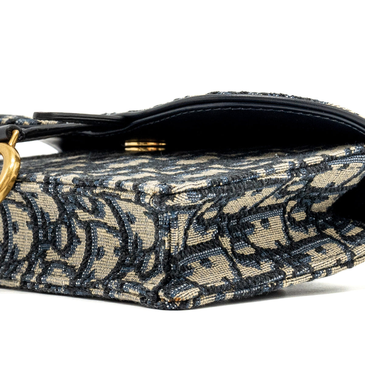 DIOR SADDLE BELT POUCH DIOR OBLIQUE JACQUARD BLUE GHW