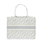 DIOR MEDIUM BOOK TOTE DIOR OBLIQUE EMBROIDERY CANVAS GREY