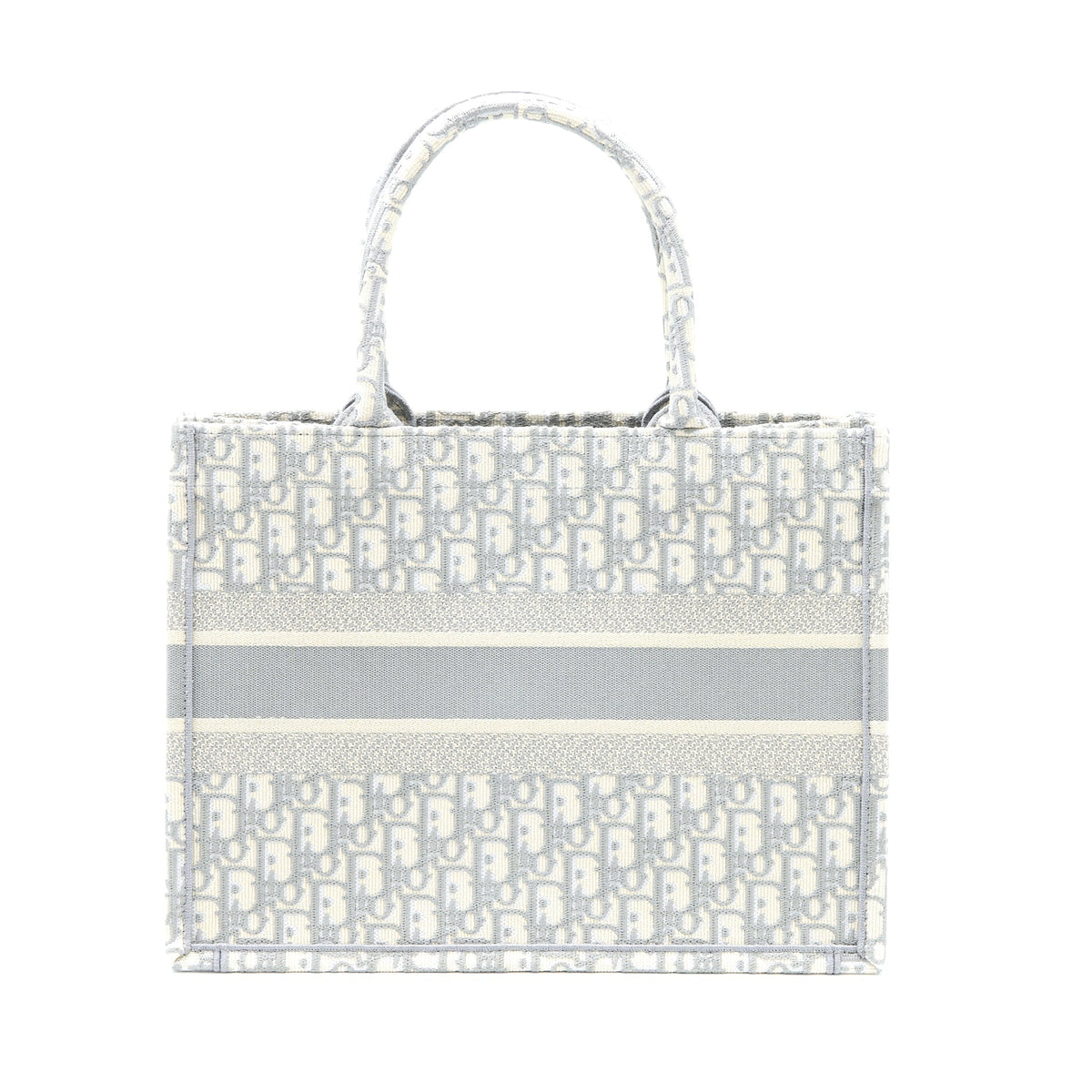 DIOR MEDIUM BOOK TOTE DIOR OBLIQUE EMBROIDERY CANVAS GREY