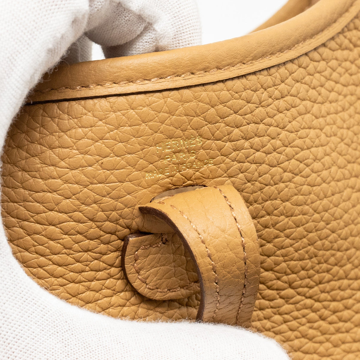 Hermes Mini Evelyne Clemence Biscuit GHW