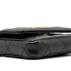 CHANEL MINI FLAP BELT BAG/CARD HOLDER CAVIAR BLACK GHW (MICROCHIP)