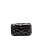 Gucci medium GG marmont studded matelasse shoulder bag lambskin black GHW
