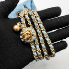 Chanel 22S Pearl Crush Bucket Bag Lambskin Blue GHW (Microchip)