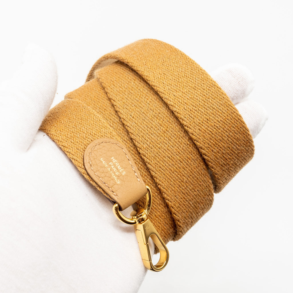 Hermes Mini Evelyne Clemence Biscuit GHW