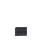 DIOR CARO DETACHABLE CARD HOLDER CANNAGE SUPPLE CALFSKIN BLACK GHW