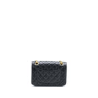 CHANEL MINI 2.55 REISSUE FLAP BAG AGED CALFSKIN BLACK BRUSHED GHW (MICROCHIP)