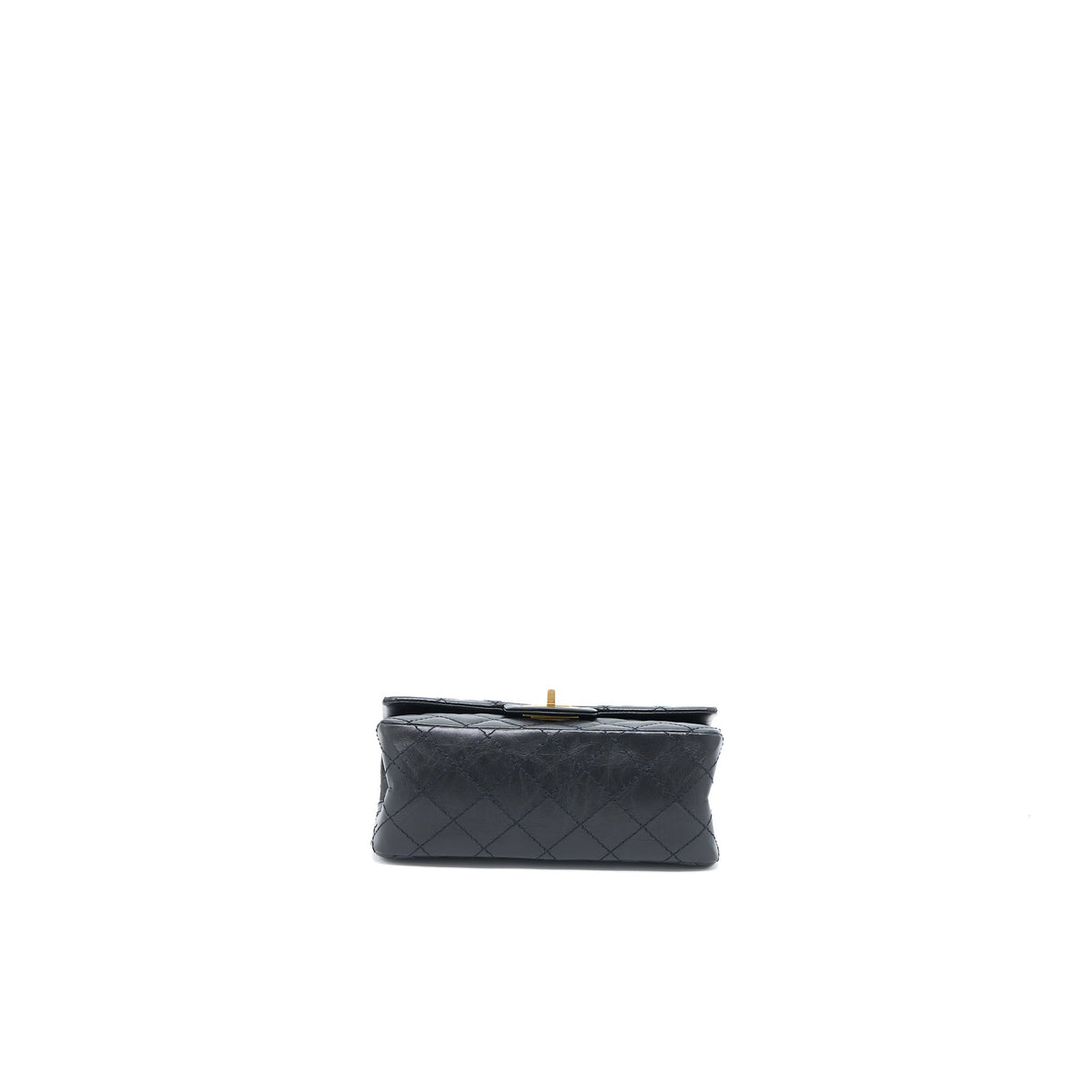 CHANEL MINI 2.55 REISSUE FLAP BAG AGED CALFSKIN BLACK BRUSHED GHW (MICROCHIP)