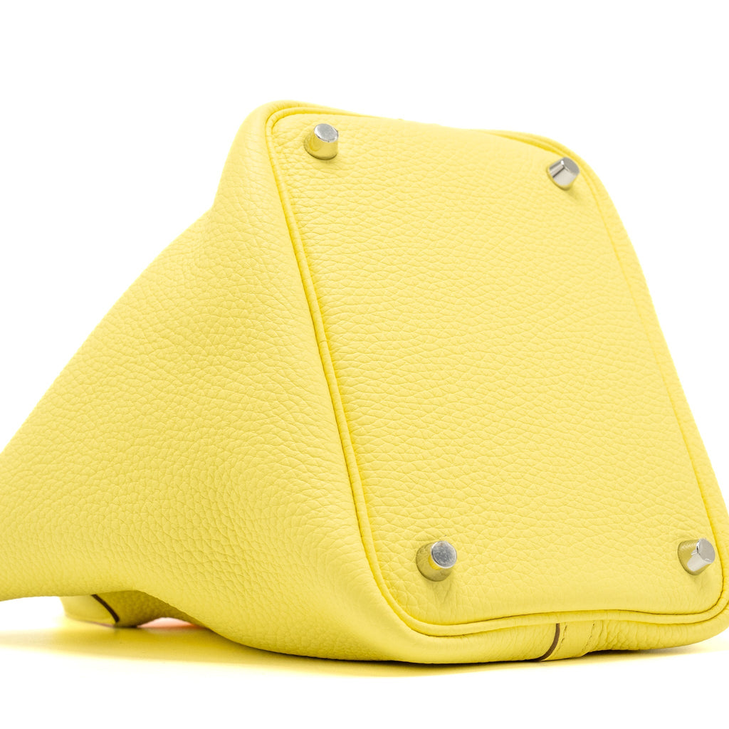 Hermes picotin 18 lock bag clemence / swift limoncello / orange SHW