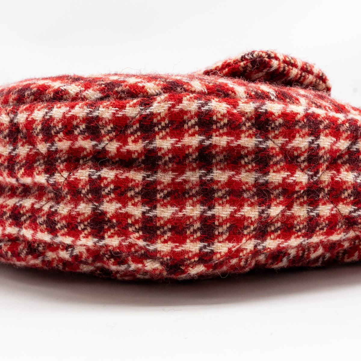 Chanel 24n Grand Sac Hobo Bag Houndstooth Tweed Red GHW (microchip)