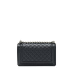 CHANEL MEDIUM BOY BAG CAVIAR BLACK WITH RUTHENIUM SLIVER HARDWARE