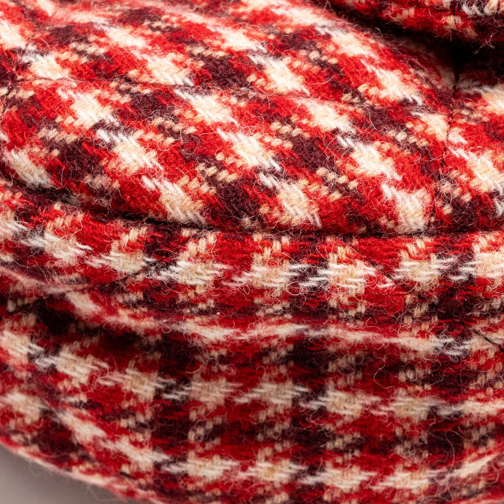 Chanel 24n Grand Sac Hobo Bag Houndstooth Tweed Red GHW (microchip)