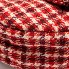 Chanel 24n Grand Sac Hobo Bag Houndstooth Tweed Red GHW (microchip)