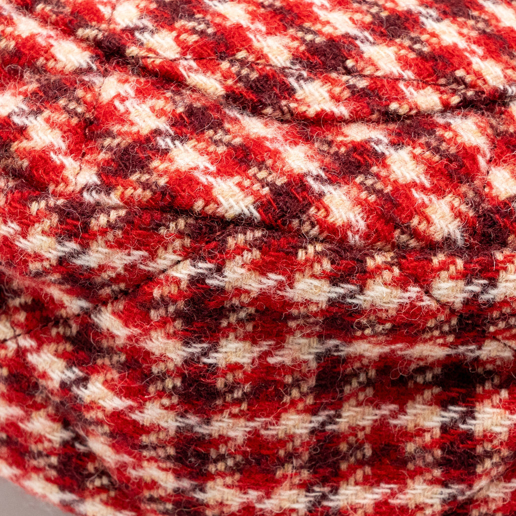 Chanel 24n Grand Sac Hobo Bag Houndstooth Tweed Red GHW (microchip)