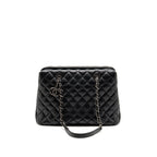 Chanel city shopping tote quilted caviar calfskin black ruthenium silver hardware