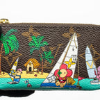 LOUIS VUITTON 2023 CHRISTMAS ANIMATION SAILING KEY POUCH MONOGRAM CANVAS MULTICOLOUR GHW