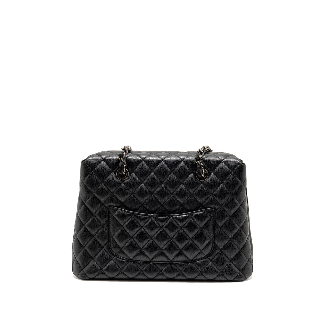 Chanel city shopping tote quilted caviar calfskin black ruthenium silver hardware