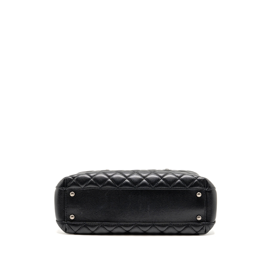 Chanel city shopping tote quilted caviar calfskin black ruthenium silver hardware