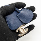 CHANEL CC TOP HANDLE VANITY CASE CAVIAR NAVY BLUE GHW