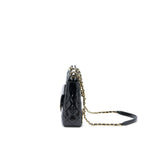 CHANEL 23C HOBO BAG SHINY CALFSKIN BLACK BRUSHED GHW (MICROCHIP)