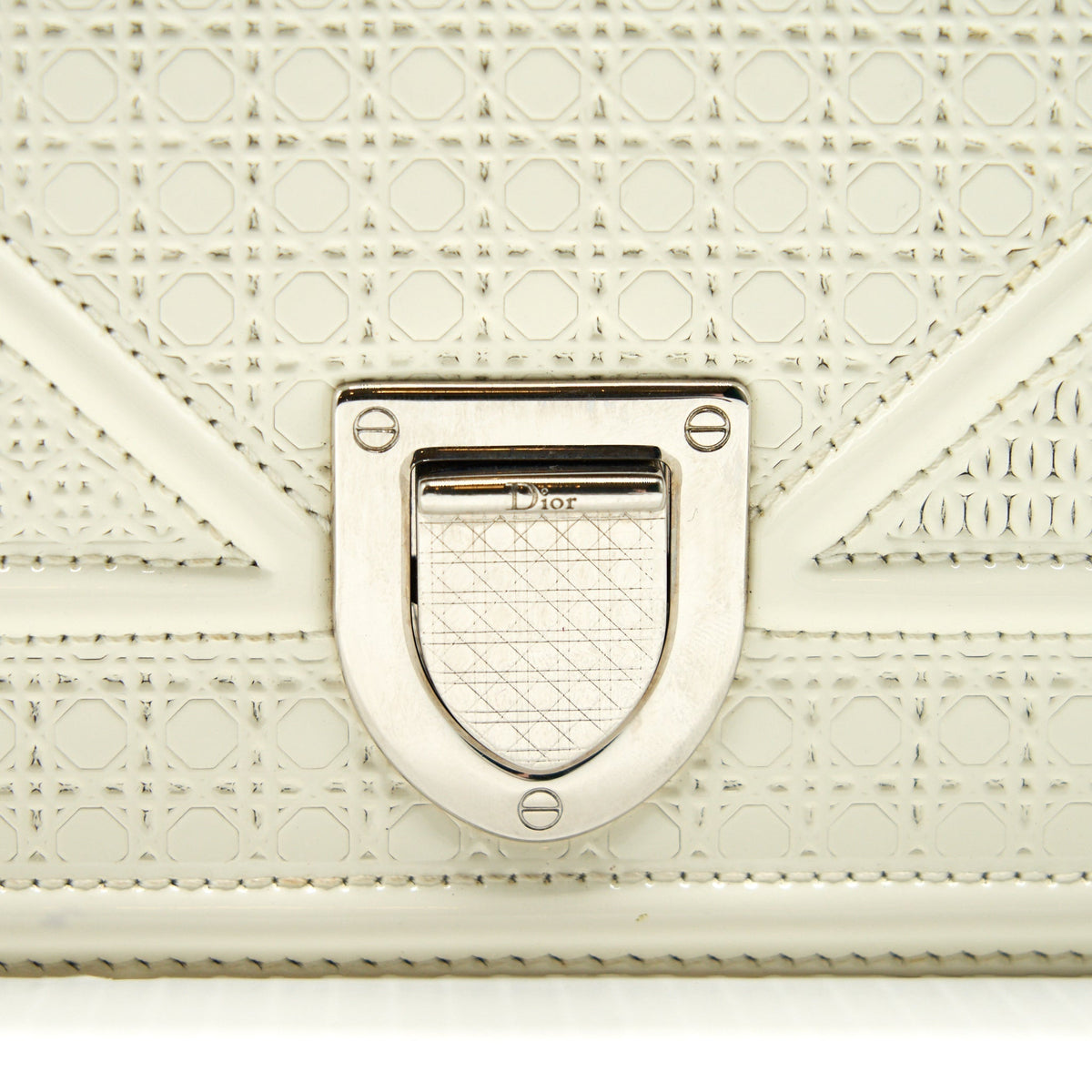 DIOR MINI DIORAMA BAG WHITE WITH SHW