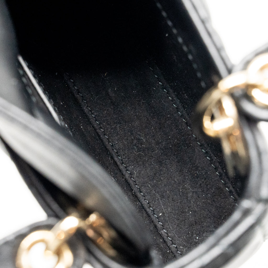 Dior Micro Lady Dior Bag Cannage Lambskin Black LGHW