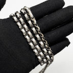 Chanel 14K limited edition Minaudiere runway lait de coco milk carton evening chain bag goatskin iridescent silver shiny ruthenium hardware