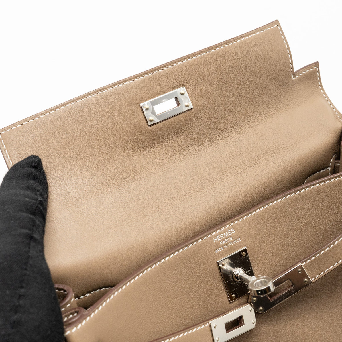 Hermes Kelly 25 swift Etoupe SHW