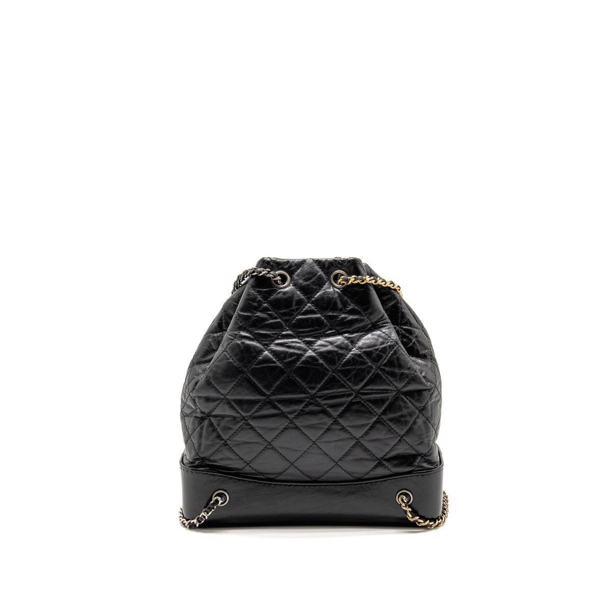 Chanel Gabrielle Backpack Aged Calfskin BLACK Multicolour Hardware