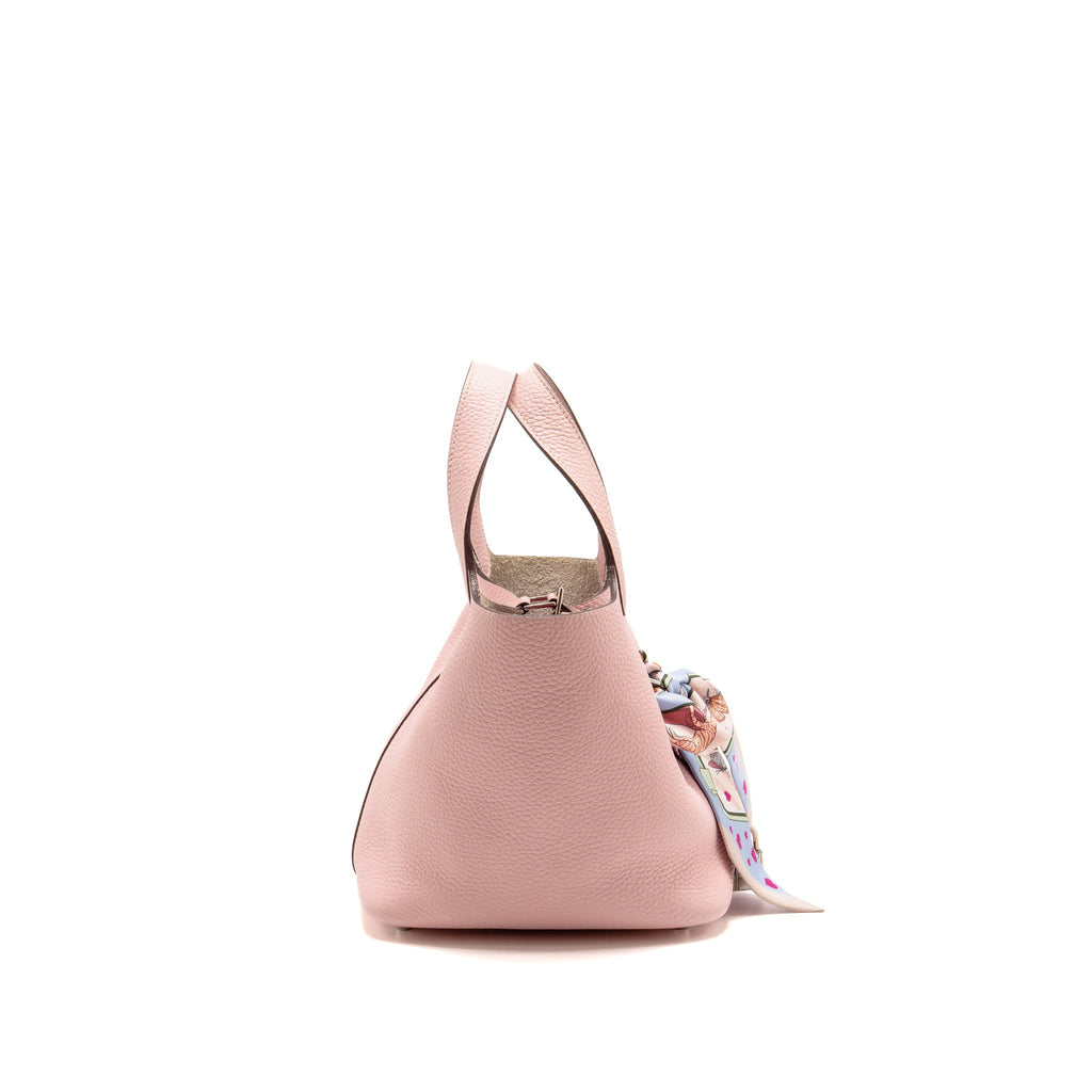 Hermes Picotin 18 Lock Bag Clemence Rose Sakura SHW