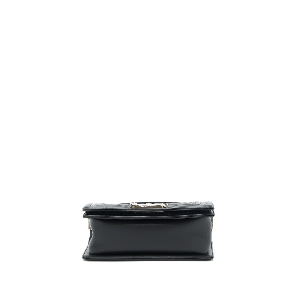 CHANEL SMALL BOY CALFSKIN BLACK RUTHENIUM SLIVER HARDWARE