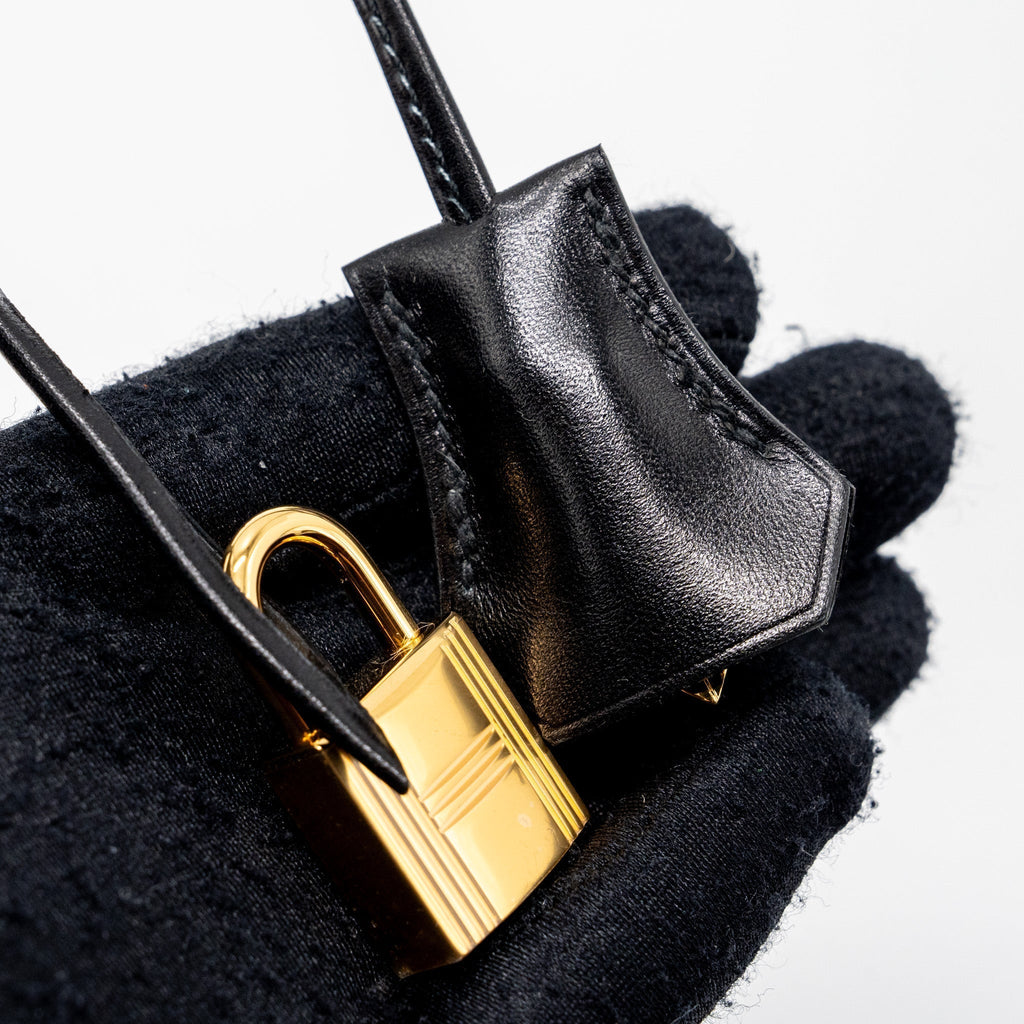 HERMES KELLY 28 BOX LEATHER BLACK GHW