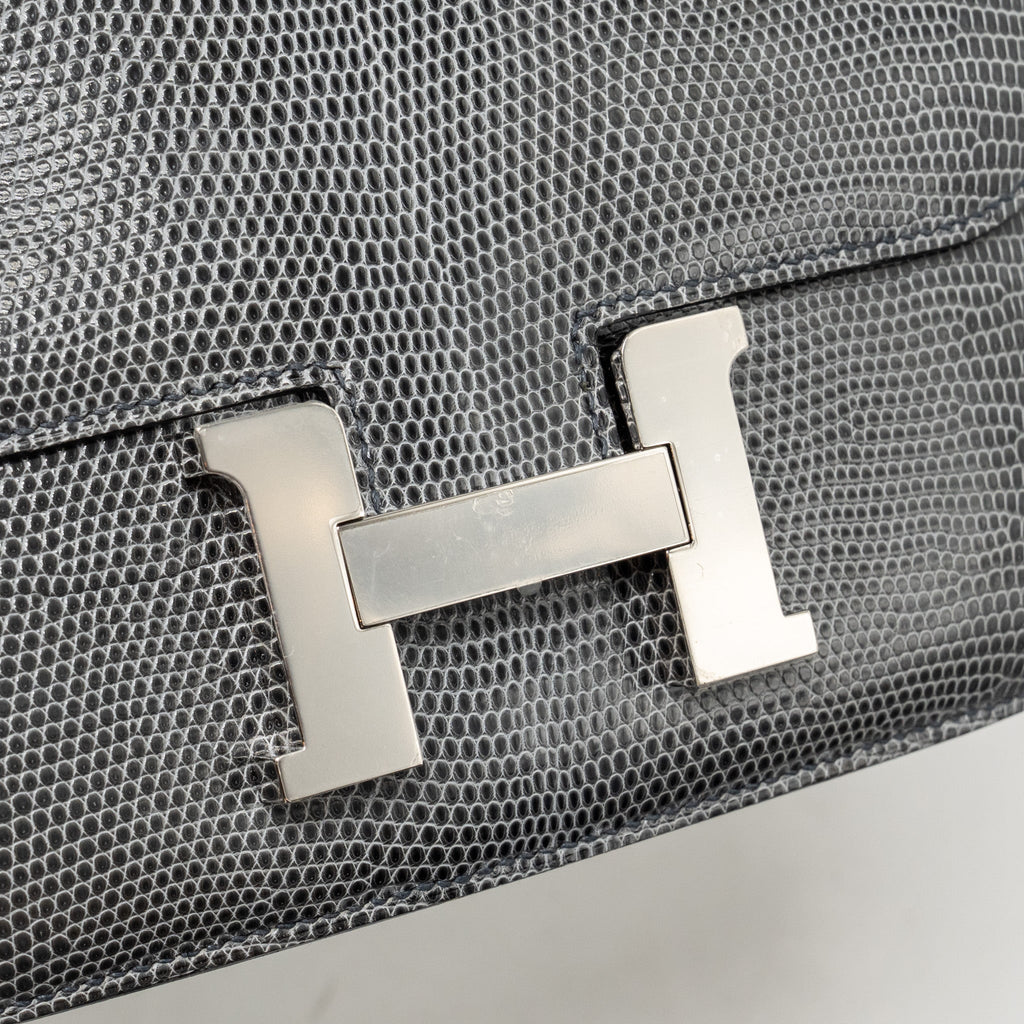Hermes Mini Constance Lizard Niloticus Ardoise SHW