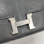 Hermes Mini Constance Lizard Niloticus Ardoise SHW