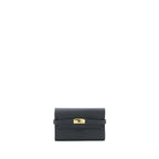 HERMES KELLY WALLET COMPACT WALLET BLACK GHW